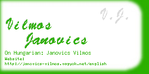 vilmos janovics business card